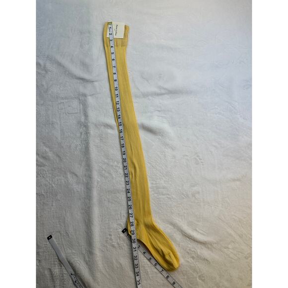 Maria La Rosa Paglia Over The Knee Socks Silk Nylon Ribbed One Size Yellow NWT - Picture 6 of 14
